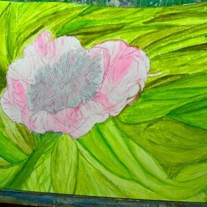 Elegant Green and Pink Floral Canvas by [Brand]